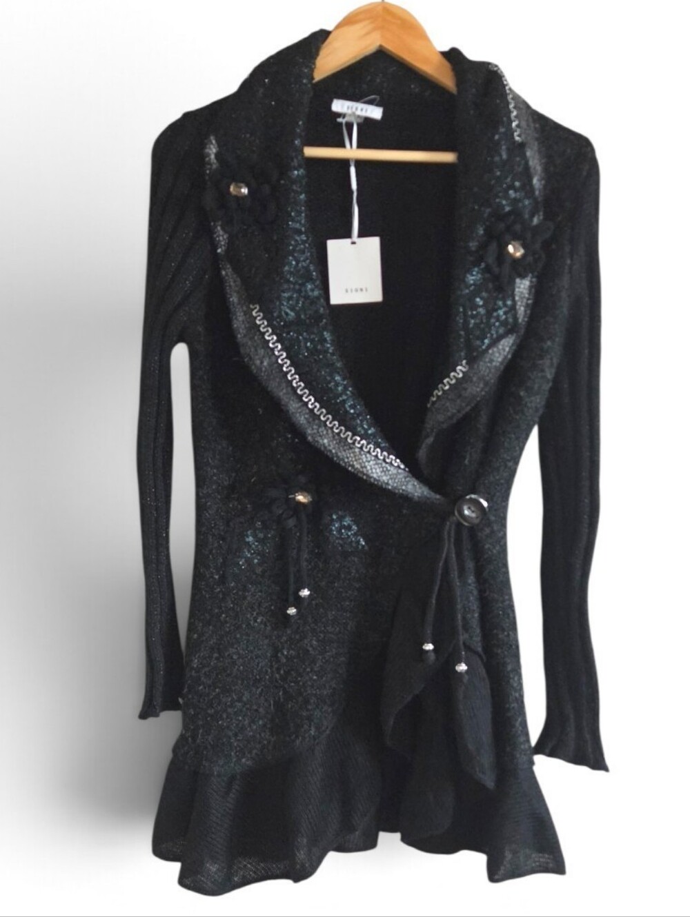 NWT Sioni Anthropologie Mohair Wool Cardigan Whimsigoth Buttons Artsy Medium